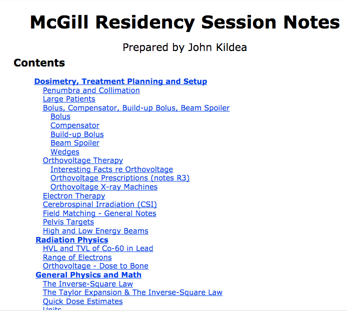 Residency Session Notes